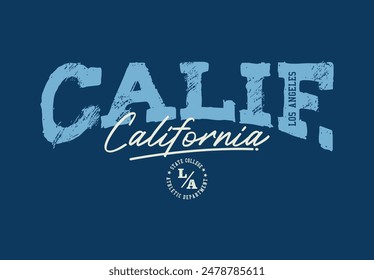 california style print for t-shirt . Typography graphics for New York college or university tee shirt design.