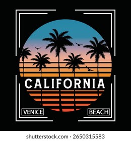 California summer beach. Sunshine Paradise. Summer vibes artwork. Sunshine paradise graphic print design. Surf club design.
