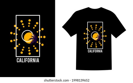 California summer retro vintage printable t shirt design vector illustration