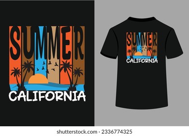 The "California Summer Time Typography T-Shirt Design" embodies the essence of the vibrant and sun-kissed Californian summer. This captivating artwork showcases a harmonious blend of striking 