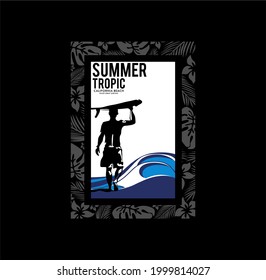 California Summer Tropic typography, tee shirt graphics, vectors