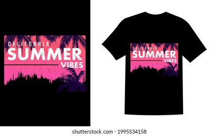 California summer vibes t-shirt design vector