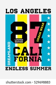 california summer,t-shirt print poster vector illustration