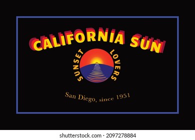 Signo de negocios de los amantes del atardecer de Sun en California