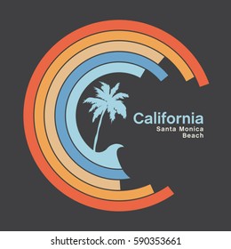 California Sun Typography, Tee Shirt Graphics, Vectors, Surf
