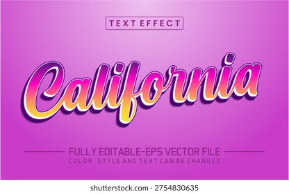 California Sunset Gradient Script Editable Text Effect