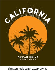 california sunset t shirt design vector file