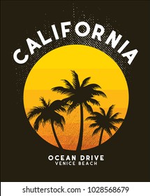 california sunset t shirt design vector file