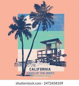 California sunshine beach, summer beach sunshine vector print design artwork, take me to the sunshine, Beach Paradise Print T-shirt Graphics Design,