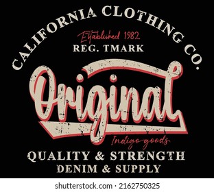 California Superior Limited Edition Original typography for t-shirt print. Apparel fashion design