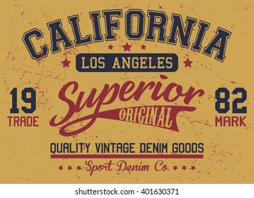 California superior quality sport vector print and varsity. For t-shirt or other uses in vector.T shirt graphic