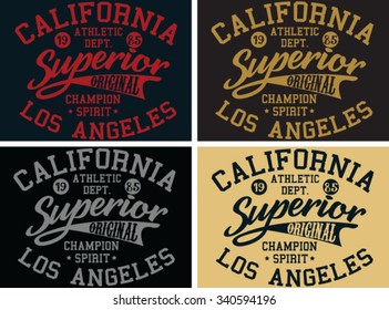 California superior vector print and varsity. For t-shirt or other uses in vector.