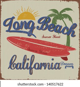 california surf beach summer tropical heat print
