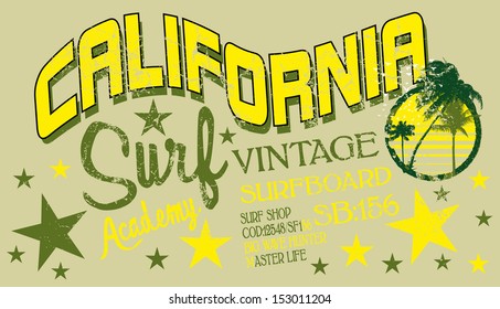 california surf beach vector art