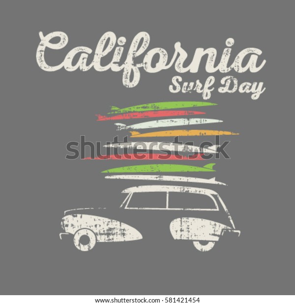 california surf car\
and long board silhouette\
