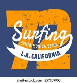 California surf illustration, vectors, t-shirt graphics