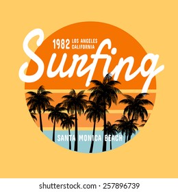 California surf   illustration, vectors, t-shirt graphics