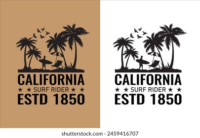 California Surf Rider ESTD 1850 Camiseta Diseño