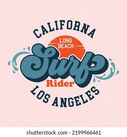 California Surf Rider - Fresh design for summer feeling. Good for poster, wallpaper, t-shirt, gift.