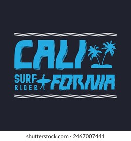 California surf rider illustration typography. perfect for t shirt design