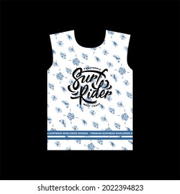 california surf rider wave pattern tshirt design