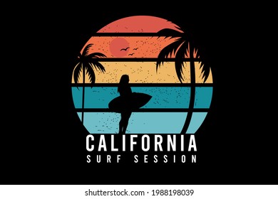 california surf session color orange and green