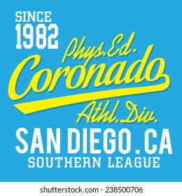 California surf sport typography, t-shirt graphics, vectors 
