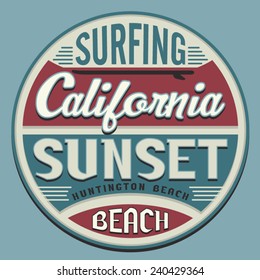 California surf sport typography, t-shirt graphics, vectors