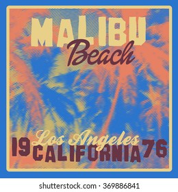 California surf typography, t-shirt design, vector illustration.
