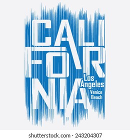 California surf typography, t-shirt graphics, vectors