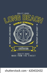 california surf typography, t-shirt graphics , vectors.palm tree silhouette