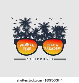 California Surf typography for t-shirt print , vector illustration