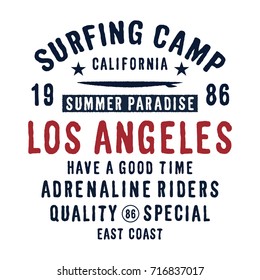 California Surf typography for t-shirt print , vector illustration