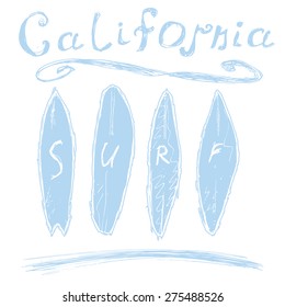 California surf typography, t-shirt Printing design graphics, vector poster, Badge Applique Label.