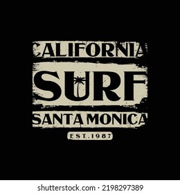 California surf typography vector t shirt design 