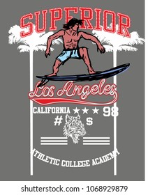 California Surfer graphic design vector art