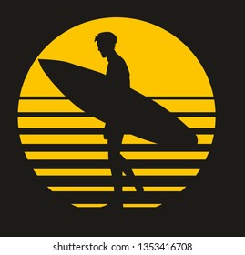 California surfer graphic design vector art