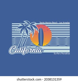 CALIFORNIA Surfer Paradise,vector graphic design