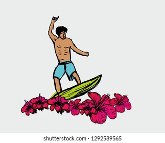 California surfer vector art