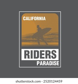 California Surfers Paradise Ocean Beach Surfing Print Grafik Poster Design