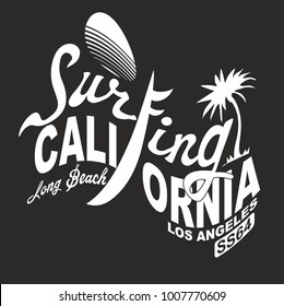 California Surfing graphic design vector art