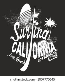 California Surfing graphic design vector art