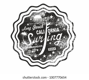 California Surfing graphic design vector art