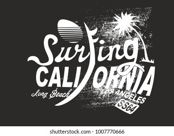 California Surfing graphic design vector art