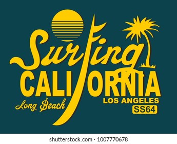 California Surfing Graphic Design Vector Art Stock Vector (Royalty Free ...