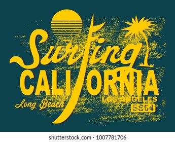 California Surfing Graphic Design Vector Art Stock Vector (Royalty Free ...