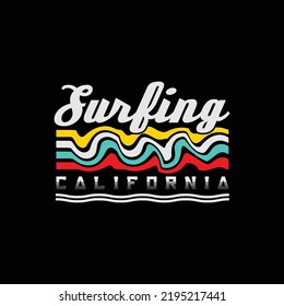 California surfing illustration typography. perfect for t shirt design