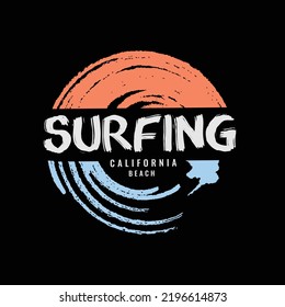 California surfing illustration typography. perfect for t shirt design