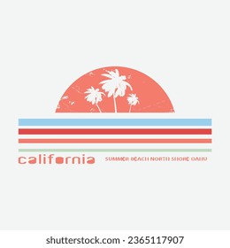 California surfing illustration typography. perfect for t shirt design