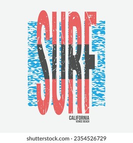 California surfing Illustration typography for t shirt, poster, logo, sticker, or apparel merchandise